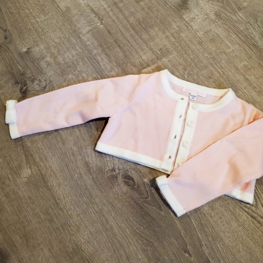 Janie & Jack Light Pink Cropped Cardigan - Size 18-24 months